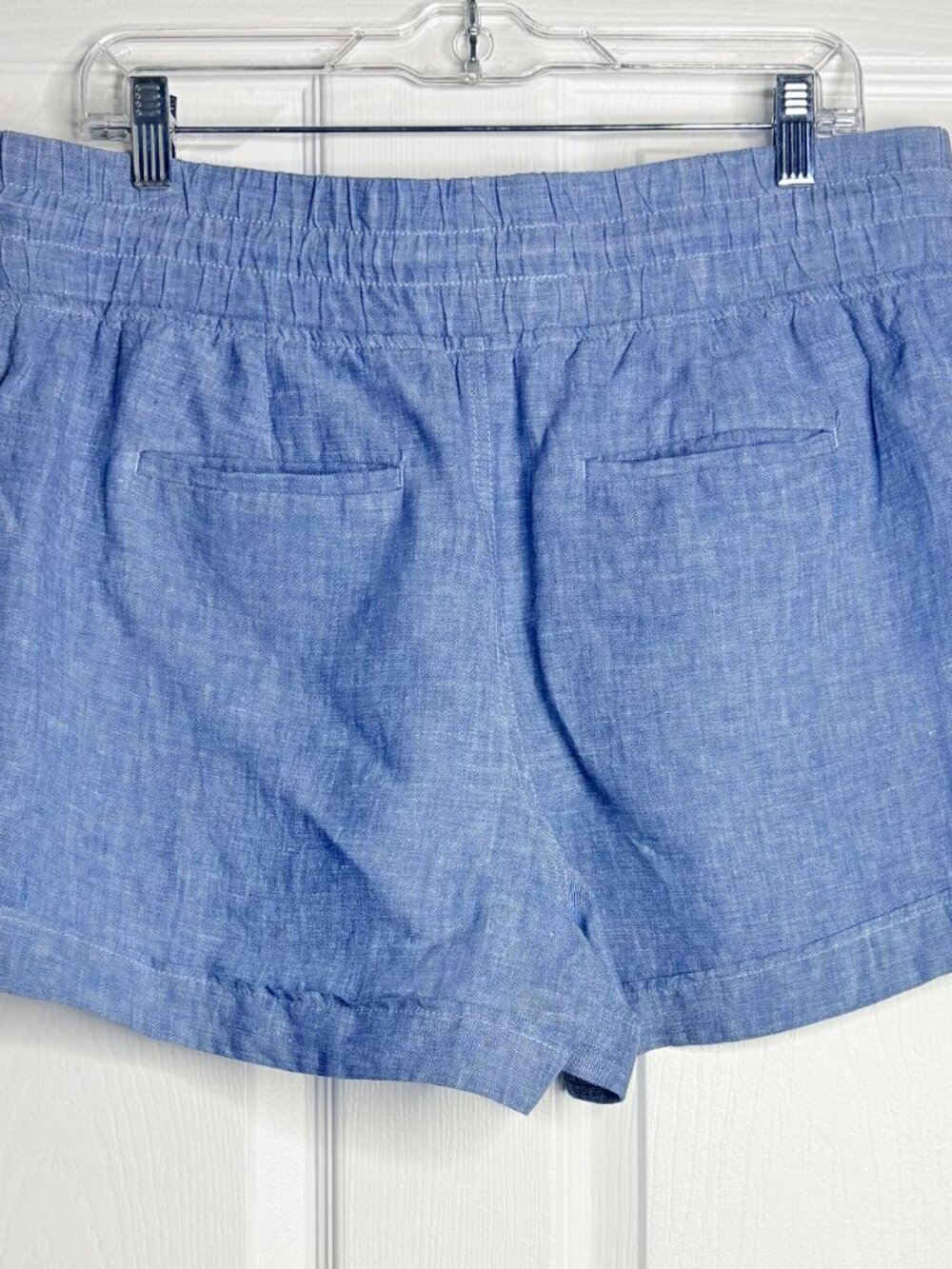Athleta Cabo Linen Shorts Light Blue Size 14 Drawstring - Picture 5 of 9
